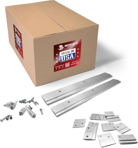 Monarch Metal MF375 Z Clip Kit – Two 48" Rails – Aluminum Z Bar Hanging System with 2" Clips, Screws & Drywall Anchors – MF375H4-48Kit in Saudi Arabia