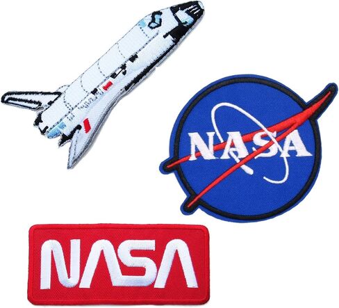 3 Pcs Space Shuttle, US Flag Patch, Compatible with NASA Sew on or Iron on Embroidery Patch for Jackets Backpacks Caps Hats Bags Clothing in Saudi Arabia