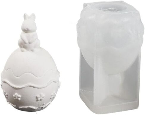 Easter Egg Rabbits Flower Candle Molds Silicone, Unique Flowe Egg Silicone Mold, DIY Making Craft Supplies Easter Gifts Home Decor, Effortless Demolding & Reusability in Saudi Arabia