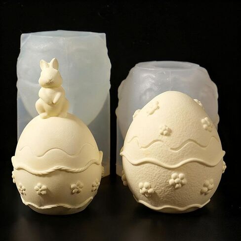 Easter Egg Rabbits Flower Candle Molds Silicone, Unique Flowe Egg Silicone Mold, DIY Making Craft Supplies Easter Gifts Home Decor, Effortless Demolding & Reusability in Saudi Arabia