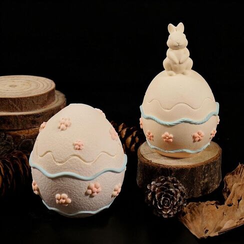 Easter Egg Rabbits Flower Candle Molds Silicone, Unique Flowe Egg Silicone Mold, DIY Making Craft Supplies Easter Gifts Home Decor, Effortless Demolding & Reusability in Saudi Arabia