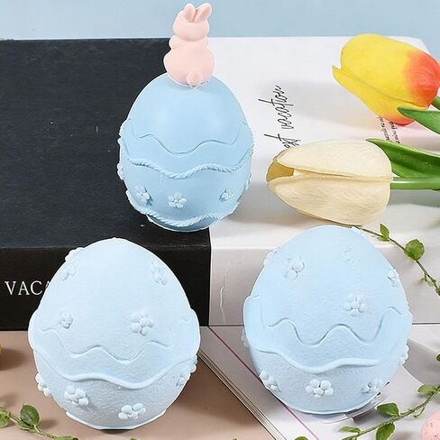 Easter Egg Rabbits Flower Candle Molds Silicone, Unique Flowe Egg Silicone Mold, DIY Making Craft Supplies Easter Gifts Home Decor, Effortless Demolding & Reusability in Saudi Arabia