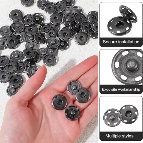 50 Sets Sew on Snaps Snap Buttons for Clothes Fabric Sewing Snaps 19 Mm Metal Snap Fasteners Press Studs Buttons for Sewing Clothing in Saudi Arabia