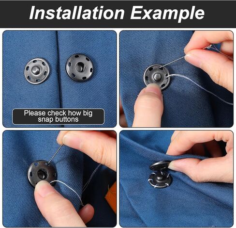 50 Sets Sew on Snaps Snap Buttons for Clothes Fabric Sewing Snaps 19 Mm Metal Snap Fasteners Press Studs Buttons for Sewing Clothing in Saudi Arabia