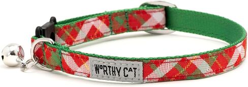 THE WORTHY DOG Breakaway Snap Cat Collar with Bell, Adjustable Nylon Safety Collar, Jelly Beans Patterned, Blue, One Size in Saudi Arabia
