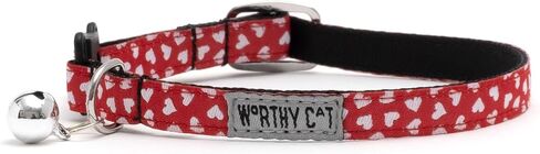 THE WORTHY DOG Breakaway Snap Cat Collar with Bell, Adjustable Nylon Safety Collar, Jelly Beans Patterned, Blue, One Size in Saudi Arabia