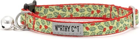 THE WORTHY DOG Breakaway Snap Cat Collar with Bell, Adjustable Nylon Safety Collar, Jelly Beans Patterned, Blue, One Size in Saudi Arabia