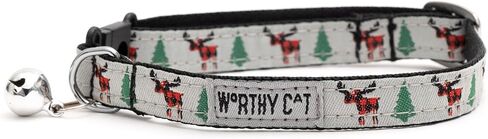 THE WORTHY DOG Breakaway Snap Cat Collar with Bell, Adjustable Nylon Safety Collar, Jelly Beans Patterned, Blue, One Size in Saudi Arabia