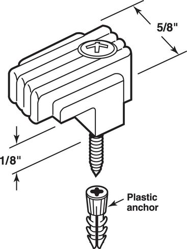 Prime-Line MP9002 Mirror Clip, 1/8 In. Offset, Plastic Construction, Clear with Mounting Fasteners (50 Pack) in Saudi Arabia