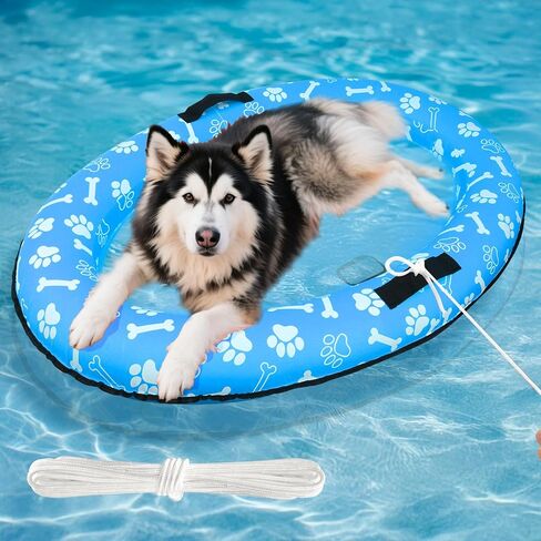 59'' x 39''Inflatable Dogs Pool Float with Rope - Tear Resistant Oxford Stable Support Puppy Floating Raft,Inflatable Summer Doggies Raft Toy for Small Medium Large Dogs Up to 88lb in Saudi Arabia