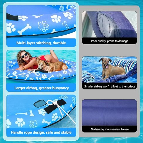 59'' x 39''Inflatable Dogs Pool Float with Rope - Tear Resistant Oxford Stable Support Puppy Floating Raft,Inflatable Summer Doggies Raft Toy for Small Medium Large Dogs Up to 88lb in Saudi Arabia
