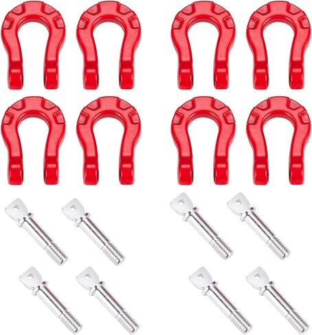 8PCS RC Car Trailer Buckle Metal Tow Shackle Lock Catch Front Bar Rescue Lock Hook Ring Compatible with Axial SCX10 Tamiya CC01 D90 D110 TF2 1/10 RC Crawler Car in Saudi Arabia