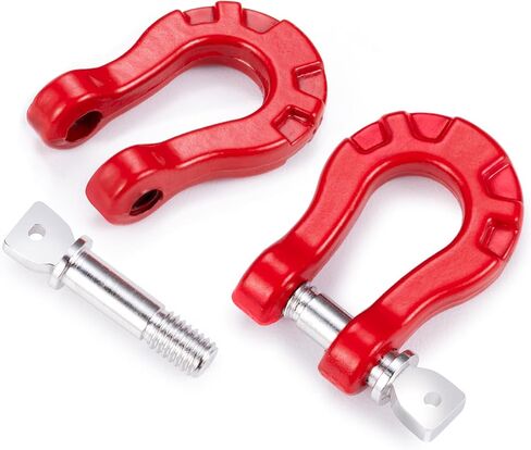 8PCS RC Car Trailer Buckle Metal Tow Shackle Lock Catch Front Bar Rescue Lock Hook Ring Compatible with Axial SCX10 Tamiya CC01 D90 D110 TF2 1/10 RC Crawler Car in Saudi Arabia