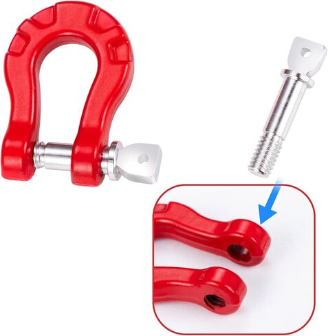 8PCS RC Car Trailer Buckle Metal Tow Shackle Lock Catch Front Bar Rescue Lock Hook Ring Compatible with Axial SCX10 Tamiya CC01 D90 D110 TF2 1/10 RC Crawler Car in Saudi Arabia