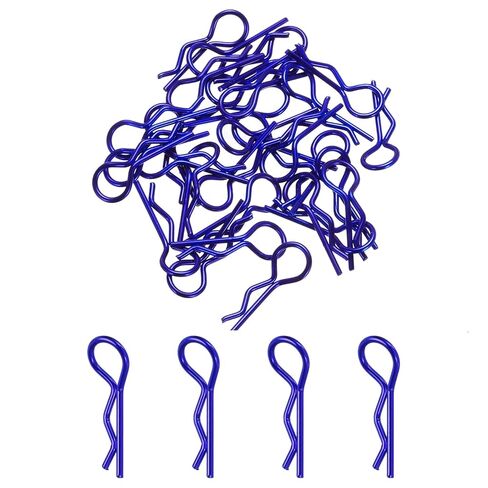 MECCANIXITY 10pcs 30-Degree Angle RC Body Clips Bent Springy R Pins 24.3x1.2x9.4mm for All 1/8 1/10 1/12 Scale Model RC Car Crawler Replacement(Bright Blue) in Saudi Arabia