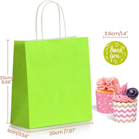 Parmedu Small Paper Gift Bags with Handles - 30 Pack 8.7"x3.5"x7.9" Colorful Party Favor Bags Bulk, Gift Bags for Christmas, Birthdays, Weddings, Festivals, and Parties (6 Colors) in Saudi Arabia