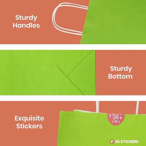 Parmedu Small Paper Gift Bags with Handles - 30 Pack 8.7"x3.5"x7.9" Colorful Party Favor Bags Bulk, Gift Bags for Christmas, Birthdays, Weddings, Festivals, and Parties (6 Colors) in Saudi Arabia