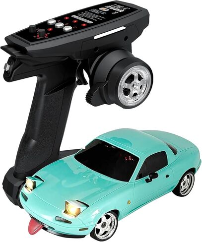 1/18 RC Drift Car, LD1804 Mini Mazda MX-5 Remote Control High Speed Drifting Car RTF, 2.4GHz RWD Miata RC Vehicles with Gyro LED Lights for Toy Gifts in Saudi Arabia