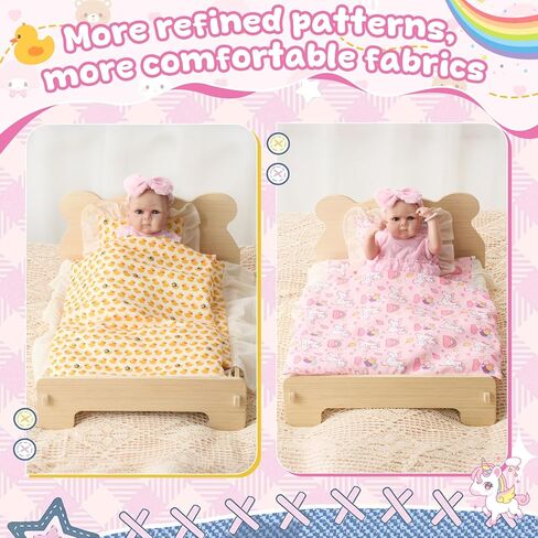 6 Set 18 Inch Doll Bedding Accessories Set, Included Comforter, Mattress, Pillow Cute Accessories- Fits 18 Doll Beds, Bunkbeds, Cribs and Cradles, Featuring Pretty Lace and a Securing Cord in Saudi Arabia
