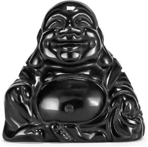 Artistone 2" Red Jasper Crystal Laughing Buddha, Healing Red Jasper Crystal Hand Carved Gemstone Crystal Buddha Statue Collection with Gift Box in Kuwait
