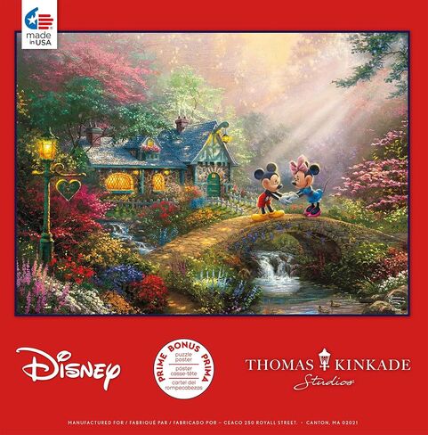 Ceaco - Thomas Kinkade - Disney - Mickey & Minnie Sweetheart Bridge - 1000 Piece Jigsaw Puzzle in Saudi Arabia