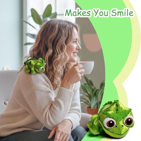 Lizard Plush, Cute Cartoon Chameleon Stuffed Toy with Hidden Magnet in Saudi Arabia