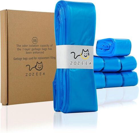 أكياس إعادة تعبئة فضلات القطط بطول 26.2 قدمًا متوافقة مع Litter Genie Plus/Standard/Style/Pet Pail، طول إضافي 80% ومدة استخدام 32 شهرًا، عبوات فضلات فائقة التحكم في الرائحة، 8 عبوات (الخرطوشة غير متضمنة) in Kuwait