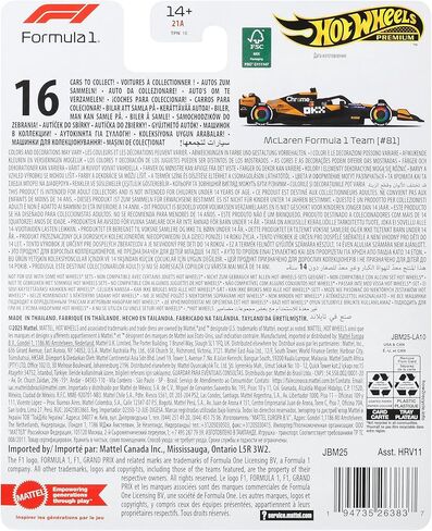 Hot Wheels Premium F1 2024 McLaren Formula 1 Team #4 Diecast Car, Metal/Metal, 1:64 Scale Collectible Race Car Model HRV11 in Saudi Arabia