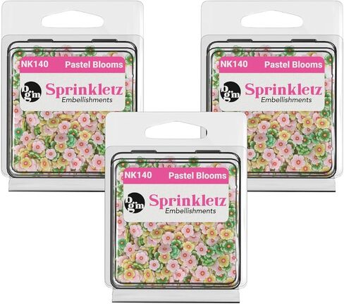 Buttons Galore Sprinkletz Polymer Clay Pieces for DIY Slime Add Ins Craft Embellishments 36 Grams 1500 Pieces - Spring & Summer (Pastel Blooms) in Saudi Arabia