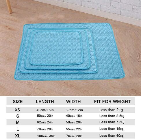 Pet Cooling Mat Ice Silk Washable Cooling Pad Pet Dog Cat Puppy Blanket for Sofa Floors Car Seat(S (50X40cm),Grey) in Saudi Arabia