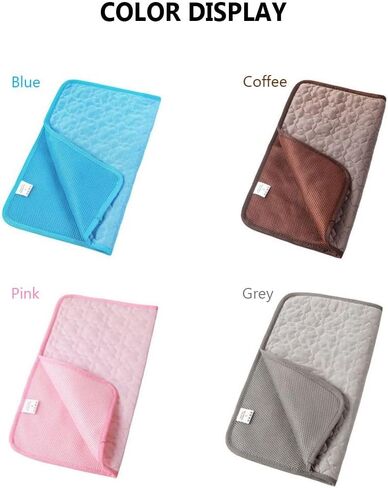 Pet Cooling Mat Ice Silk Washable Cooling Pad Pet Dog Cat Puppy Blanket for Sofa Floors Car Seat(S (50X40cm),Grey) in Saudi Arabia