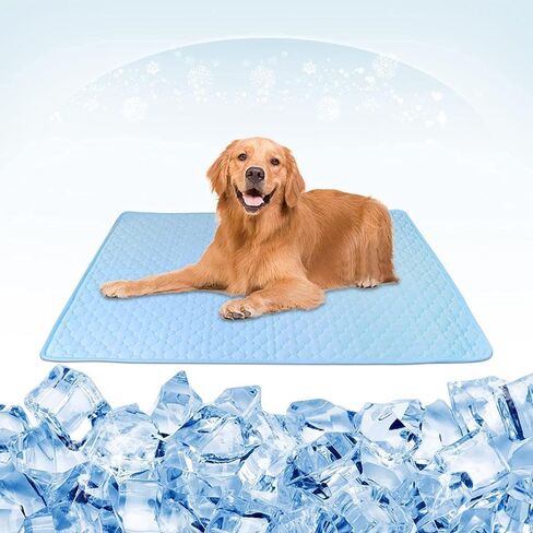 Pet Cooling Mat Ice Silk Washable Cooling Pad Pet Dog Cat Puppy Blanket for Sofa Floors Car Seat(S (50X40cm),Grey) in Saudi Arabia