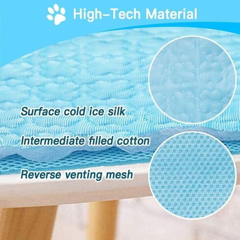 Pet Cooling Mat Ice Silk Washable Cooling Pad Pet Dog Cat Puppy Blanket for Sofa Floors Car Seat(S (50X40cm),Grey) in Saudi Arabia