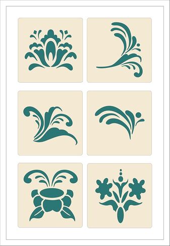 Rosemaling Stencil Set of 18 – Sets #5#6 and #7 - Offered at a 20% Discount! Reusable Scandinavian Folk Art Templates for Painting, DIY Crafts & Home Decor – The Artful Stencil in Saudi Arabia