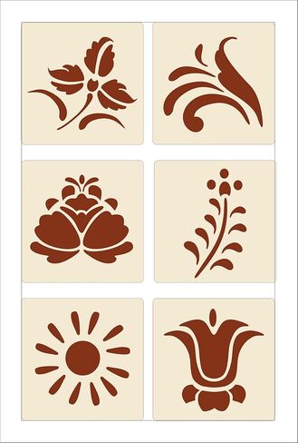 Rosemaling Stencil Set of 18 – Sets #5#6 and #7 - Offered at a 20% Discount! Reusable Scandinavian Folk Art Templates for Painting, DIY Crafts & Home Decor – The Artful Stencil in Saudi Arabia