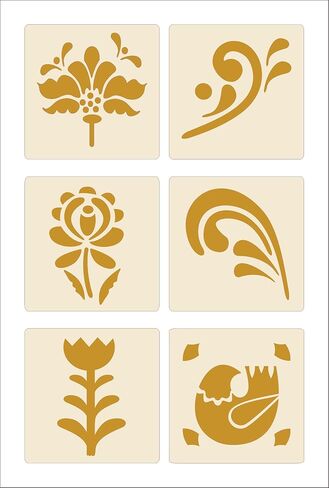 Rosemaling Stencil Set of 18 – Sets #5#6 and #7 - Offered at a 20% Discount! Reusable Scandinavian Folk Art Templates for Painting, DIY Crafts & Home Decor – The Artful Stencil in Saudi Arabia