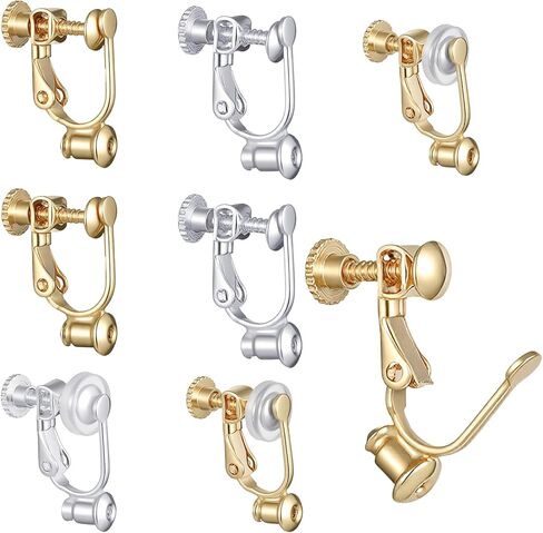 16 Pieces Clip on Earring Converter Earring Converters Pierced to Clip Pierced Earring-Backs for Posts Womens Clips on Earrings Non Pierced8 PCS Comfort Pads for Non-pierced Ears Comfort Earrings Pads in Saudi Arabia