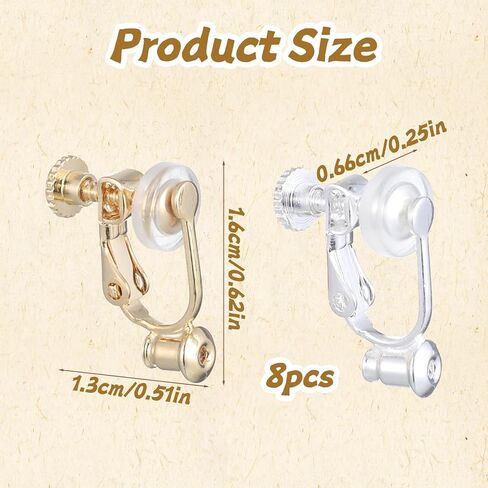 16 Pieces Clip on Earring Converter Earring Converters Pierced to Clip Pierced Earring-Backs for Posts Womens Clips on Earrings Non Pierced8 PCS Comfort Pads for Non-pierced Ears Comfort Earrings Pads in Saudi Arabia