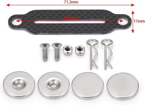 2PCS RC Car Shell Column Magnetic Stand Carbon Fiber Front and Rear Body Mounts Stealth with Magnet Invisible Body Post for 1:10 RC Crawler Car Axial SCX10 90028 90027 Upgrades in Saudi Arabia