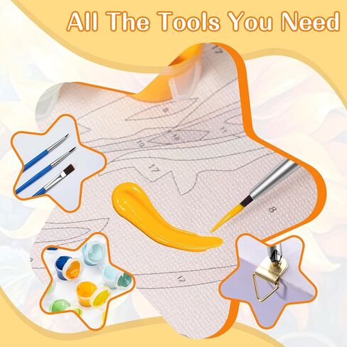 vnuiehg باب البيت الأخضر الطلاء بالأرقام عدة للبالغين، ساحة الدراجة الطلاء DIY بالأرقام، الزهور الملونة مجموعات الطلاء الاكريليك للبالغين لديكور المنزل 16x20 بوصة، غير مؤطرة in Saudi Arabia