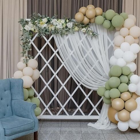طقم حامل قوس البالون - شكل منحني حر 8.2 قدم و4.9 قدم حامل عمود بالون نصف قوس مع زخرفة خلفية أساسية لحفلات الزفاف، وأعياد الميلاد، وحفلات استقبال المولود الجديد، وديكورات الهالوين in Kuwait