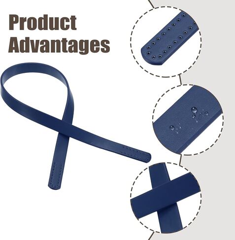 Generic 2pcs 24 Inch (60cm) Leather Purses Straps Handbag Belt Band Bag Handles for Purse Wallet Tote Making, Navy Blue in Saudi Arabia