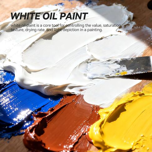 Paul Rubens Titanium White Oil Paint, 3 * 50 ml LargeTubes, Professional Oil Based Paint with High Saturation, Creamy Texture, and Consistency,Art Supplies for Artists, Students, Beginners in Saudi Arabia