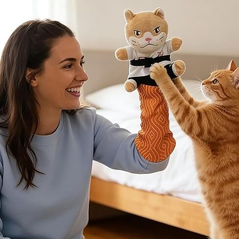 Cat Toys Interactive Puppet Glove,CatWrestling Glove with ProtectiveForearm Sleeve,Interactive HandPuppet Toy for Safe Play,Training,HandBiting and Play Boxing in Saudi Arabia