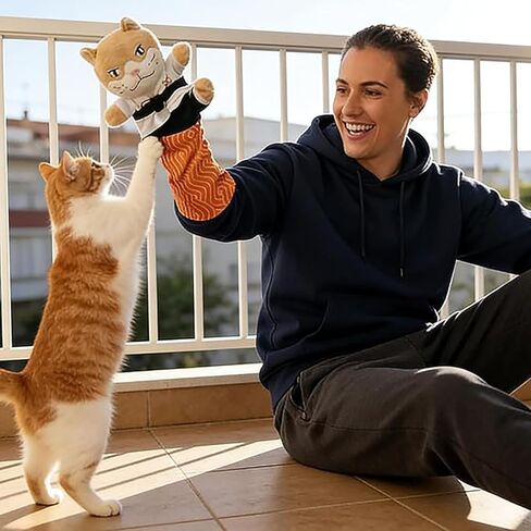 Cat Toys Interactive Puppet Glove,CatWrestling Glove with ProtectiveForearm Sleeve,Interactive HandPuppet Toy for Safe Play,Training,HandBiting and Play Boxing in Saudi Arabia