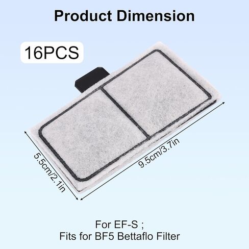 16 قطعة من خراطيش الفلتر المتوافقة مع Top Fin EF-S & BF5 BETTAFLO، 9.5x5.5 سم/3.7x2.1in قطع غيار خرطوشة فلتر عنصر خزان الأسماك لملحقات تنقية مياه حوض السمك in Saudi Arabia