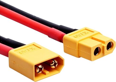 Hobbypark XT60 موصلات مقابس ذكر وأنثى مع 14AWG 14 مقياس سيليكون مع أشرطة بطارية RC كابل بطارية ليبو للسيارات RC كوادكوبتر والطائرات والقوارب (4 قطع) in Saudi Arabia