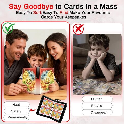 4 Pocket Trading Card Binder with 50 Removable Pages, Holds 400 Standard Cards, Secure Zipper Closure & PU Leather Cover for Collectible Games, Sports,TCG in Saudi Arabia