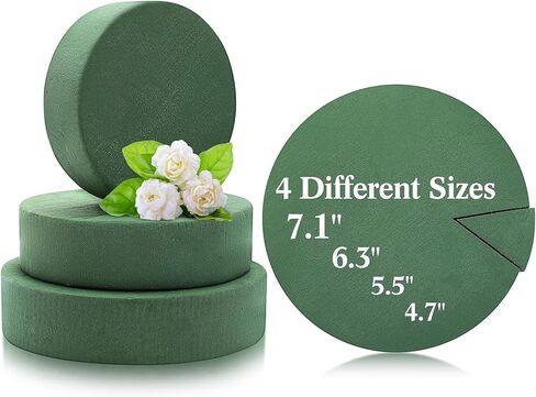 Pangda 4 Pcs Round Floral Foam Blocks in Different Sizes, Large and Small Dried Flower Foam Bricks for Valentine's Day Artificial Flowers Arrangements Craft Projects Wedding Aisle Party Decorations in Saudi Arabia