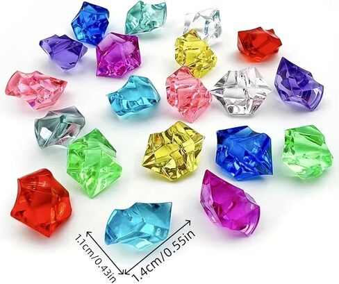 Acrylic Crushed Crystal Ice Rocks, 500PCS Fake Crystals Plastic Ice Cubes Diamonds Gems for Vase Fillers, Home Decoration, Table Scatter, Event, Wedding, Birthday, Arts & Crafts (Multicolor) in Saudi Arabia
